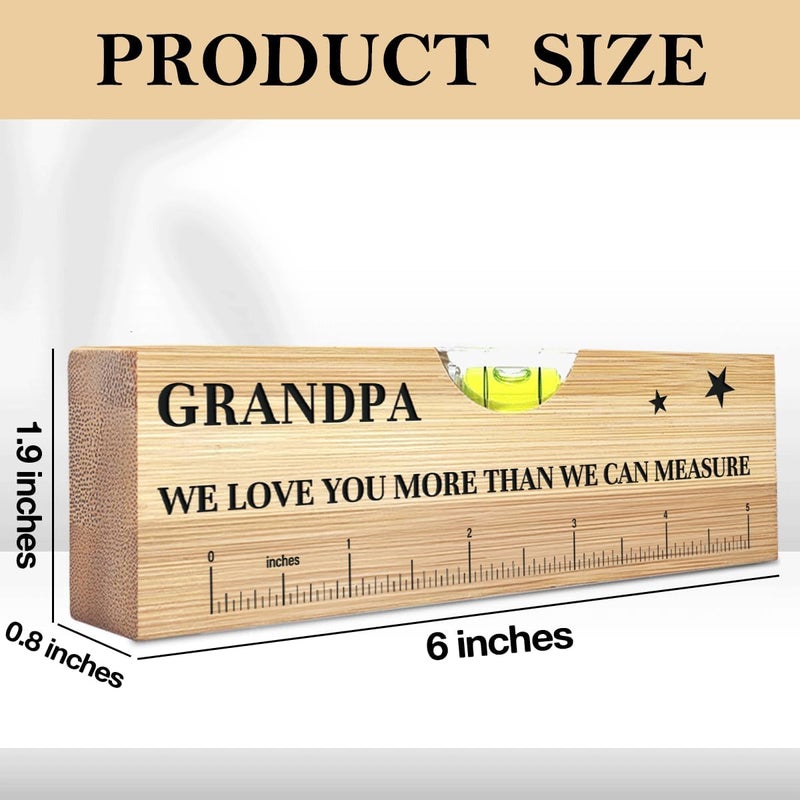 AACQQ Fathers Day Birthday Gifts for Grandpa Dad from Daughter Son Wife Wooden Spirit Level Valentines Christmas Thank You Gifts Ideas for Daddy New Dad Papa Grandpa - Image 2